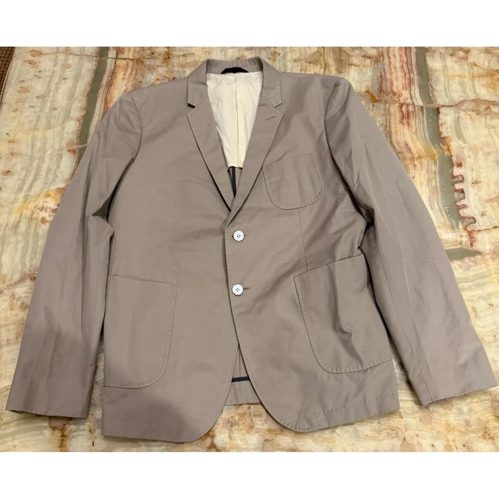 Rag & Bone New York Notch Lapel Sport Coat Beige Hand Tailored Slim Size 44